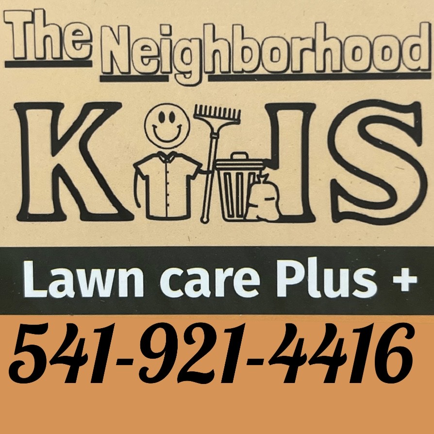 The Neighborhood Kids Lawncare Plus Logo With Phone Number